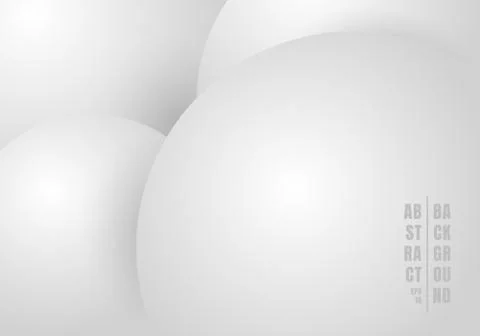 Abstract 3D realistic liquid or fluid circles white and gray color beautiful Stock Illustration