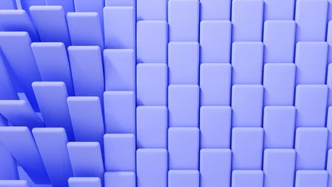 Abstract 3d rectangle rotating shapes moving animation. Set of different pastel  Stock Footage 107410227