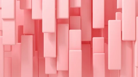 Abstract 3d rectangle shapes moving animation. set of different pastel color. 4k Stock Footage 107407381