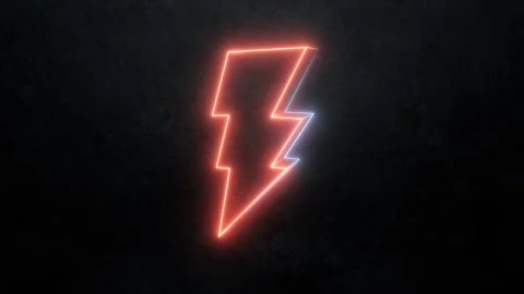 Abstract 3d red and blue neon glowing lightning bolt animation Stock Footage 272589894
