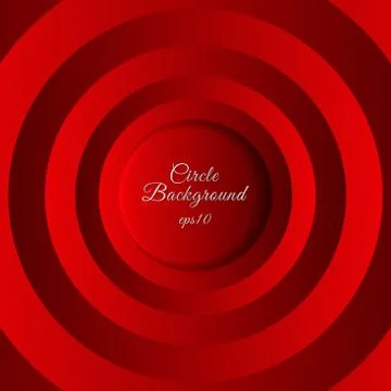 Abstract 3D red circles layer space shadow overlap and dimension background. Stock Illustration