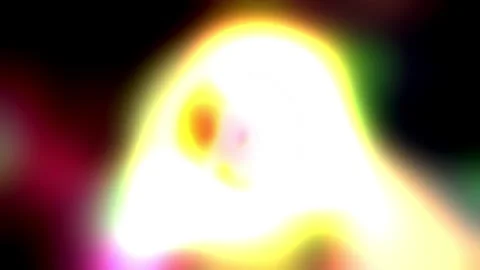 Abstract 3D Red Metallic Sphere with Bright Halo on Vibrant Multi-Color Neb.. Stock Footage 345294851