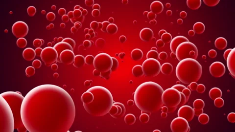 Abstract 3D red spheres floating in a dynamic On Dark red  Background Stock Footage 286070364