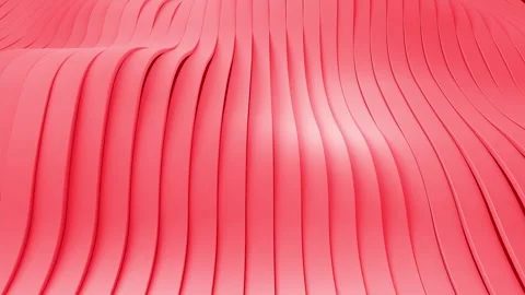 Abstract 3D Red Wavy Ribbons, Smooth Looping Motion Background in 4K Vidéo 307846965