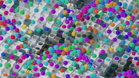 Abstract 3d Render Animation With Balls Stock Footage 149343534