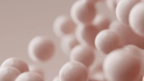 Abstract 3D render animation flowing flying light brown metaballs animated Stock Footage 287916301