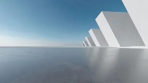 Abstract 3D Render Architecture, Minimalist exterior 库存影片 333817953