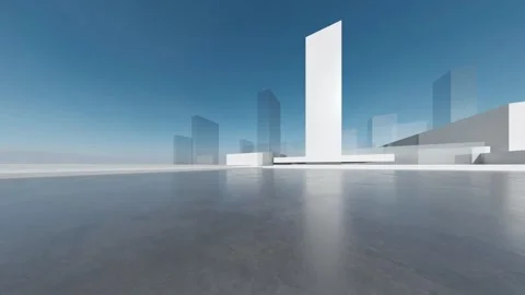 Abstract 3D Render Architecture, Minimalist Corridor 库存影片 333817955