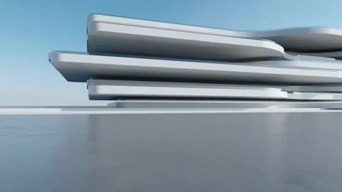 Abstract 3D Render Architecture, Minimalist exterior 库存影片 333817965