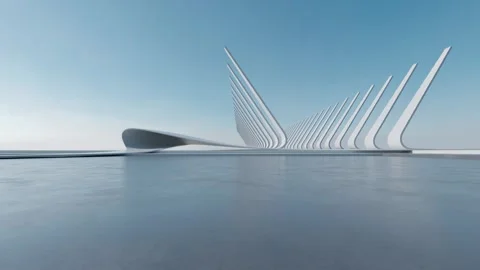 Abstract 3D Render Architecture, Minimalist exterior 库存影片 333817970