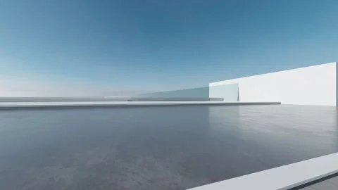 Abstract 3D Render Architecture, Minimalist exterior 库存影片 333817983