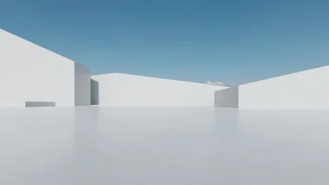 Abstract 3D Render Architecture, Minimalist exterior 库存影片 333817987