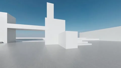 Abstract 3D Render Architecture, Minimalist exterior 库存影片 333818009