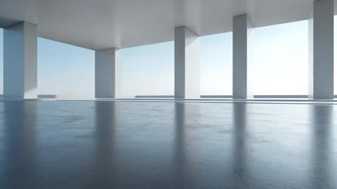 Abstract 3D Render Architecture, Minimalist corridor 库存影片 333818041