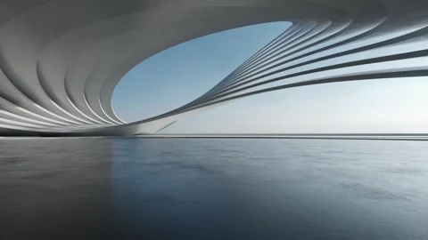 Abstract 3D Render Architecture, Minimalist exterior 库存影片 333818058