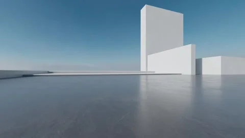 Abstract 3D Render Architecture, Minimalist exterior 库存影片 333818119