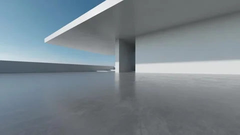 Abstract 3D Render Architecture, Minimalist exterior 库存影片 333818148