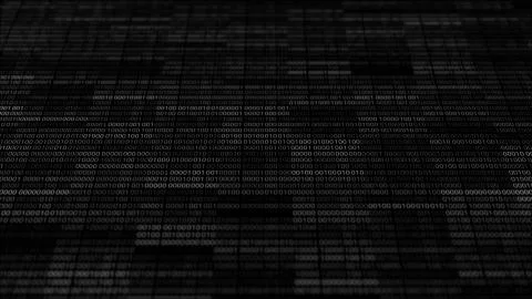 Abstract 3d render background. Binary wall with random zero and one digits. R イラスト素材