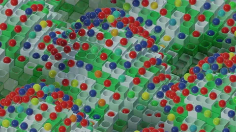 Abstract 3d Render Background With Flying Balls Stock Footage 149490258