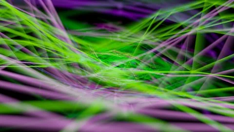 Abstract 3D render background of interconnecting green and purple futuristic sci Stock Illustration