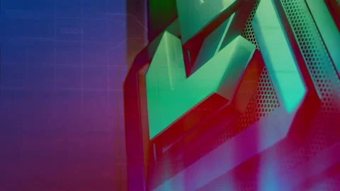 Abstract 3d render background made of simple glowing geometric arrow shapes Stock Footage 156025832