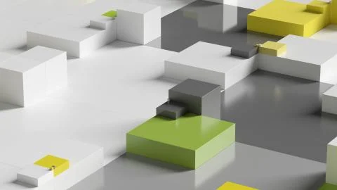 Abstract 3d render background made of rectangular shapes. Simple geometric fo 스톡 일러스트