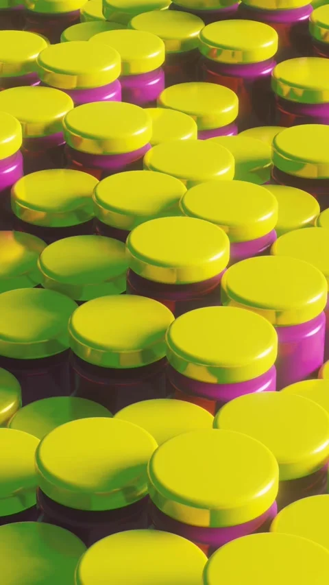 Abstract 3d render background with multicolor geometric elements Stock Footage 263144933