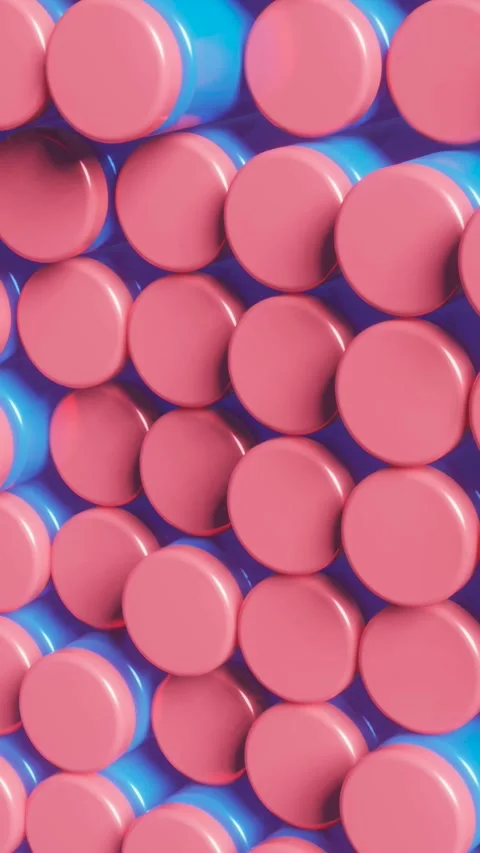 Abstract 3d render background with multicolor geometric elements Stock Footage 263144945