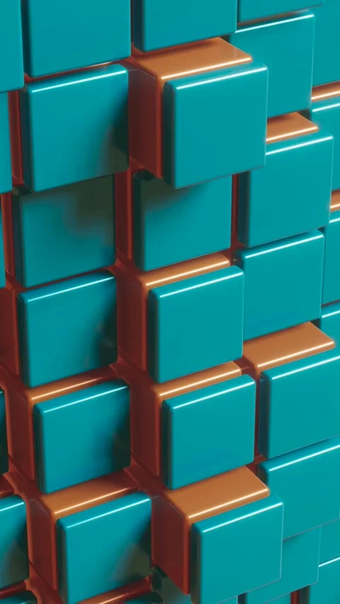 Abstract 3d render background with multicolor geometric elements Stock Footage 263144970