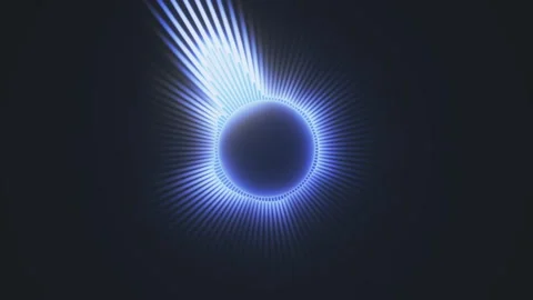 Abstract 3d render of a bright blue orb with pulsing visualizer for music and 스톡 동영상 317098881