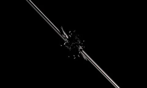 Abstract 3D Render of Broken Line Stock Illustration