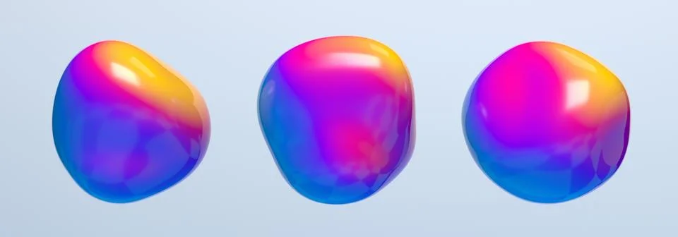 Abstract 3D Render of Bubbles Stock-Illustration
