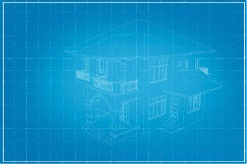 Abstract 3D render of building. Stock Photos