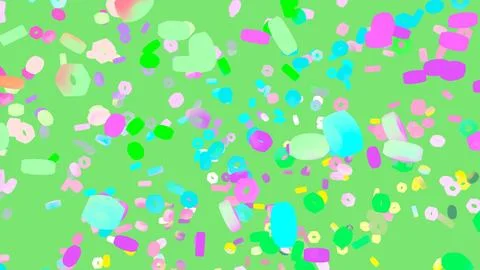 Abstract 3D render of chaotic shapes and random futuristic structures  イラスト素材