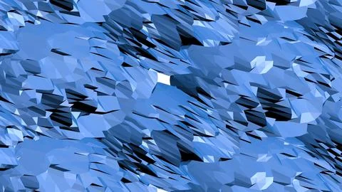 Abstract 3D render of chaotic shapes and random futuristic structures  Illustrazione stock