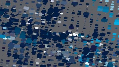 Abstract 3D render of chaotic shapes and random futuristic structures  Illustrazione stock