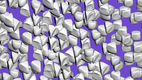 Abstract 3D render of chaotic shapes and random futuristic structures  Illustrazione stock