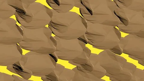 Abstract 3D render of chaotic shapes and random futuristic structures  Illustrazione stock