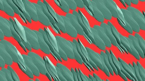 Abstract 3D render of chaotic shapes and random futuristic structures  Illustrazione stock