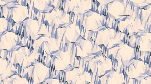 Abstract 3D render of chaotic shapes and random futuristic structures  Illustrazione stock