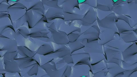 Abstract 3D render of chaotic shapes and random futuristic structures  Illustrazione stock