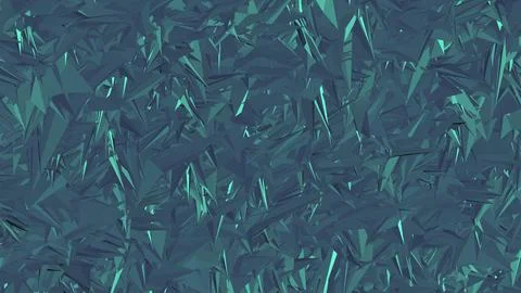 Abstract 3D render of chaotic shapes and random futuristic structures  Illustrazione stock