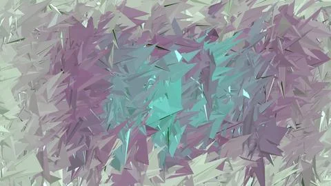 Abstract 3D render of chaotic shapes and random futuristic structures  Illustrazione stock