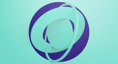 Abstract 3D render of circles spinning, teal on purple 動画素材 150271486