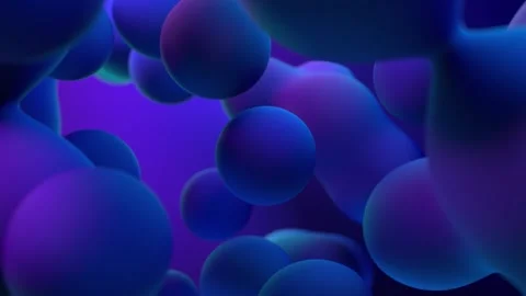 Abstract 3D Render of Colorful Spheres in Vibrant Purple and Blue Gradient .. Stock Footage 341781444