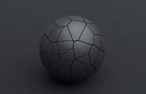 Abstract 3D Render of Cracked Sphere Stock Illustration