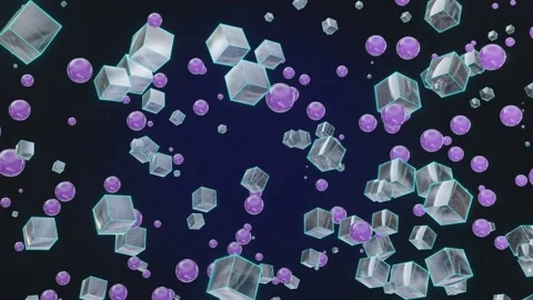 Abstract 3D Render With Cubes And Spheres Stock Footage 163915100