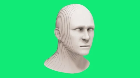 Abstract 3d render of cutting motion parallel blocks in head . Artificial i.. Video stock 334607090