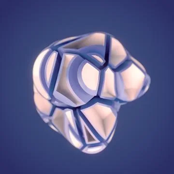 Abstract 3d render digital illustration of a crystal shape with a crack pattern Stock Illustration