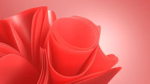 An abstract 3D render of a flower arrangement creates a dynamic visual effect 스톡 일러스트